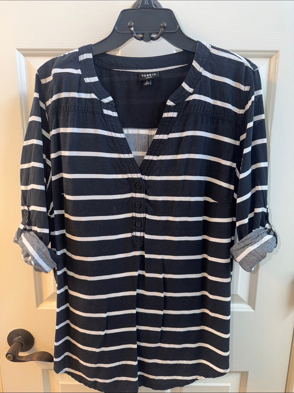 torrid Harper Black and White Striped Tunic